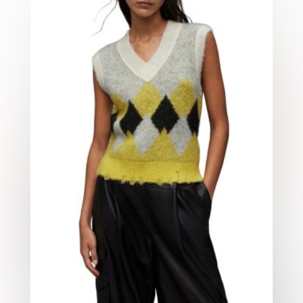 ALL SAINTS Wool Mix Knit Vest